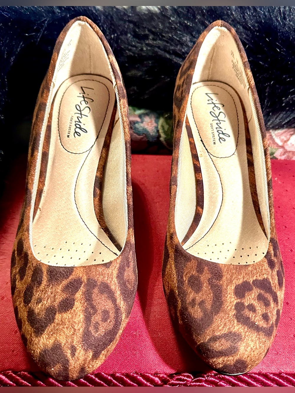 Life Stride Leopard-Print Pumps in Brown